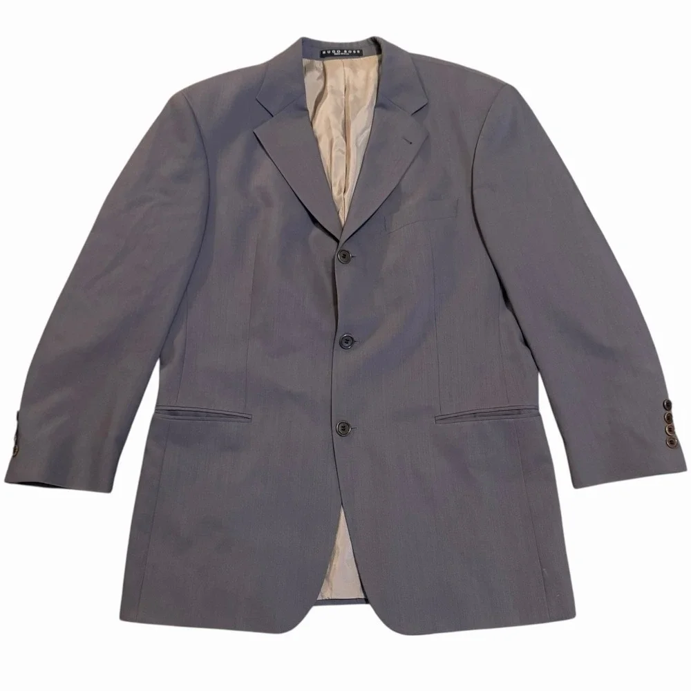 Hugo Boss Einstein Sigma US Sport Coat Blazer Men 40R‎ Gray 100% Virgin Wool USA